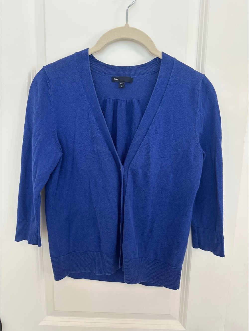 Gap Royal Blue 3/4 Sleeve Cotton Cardigan Sweater Women’s Small